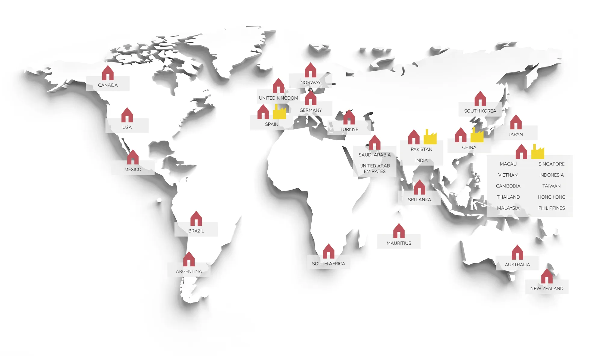 KIAN local and regional offices and factories worldwide