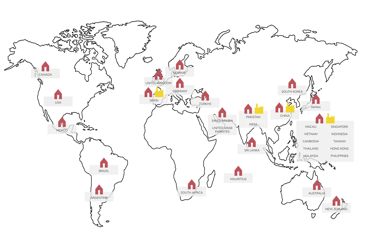 Outline map of the world