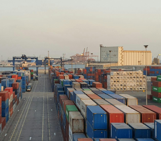 Container yard at a shipping port